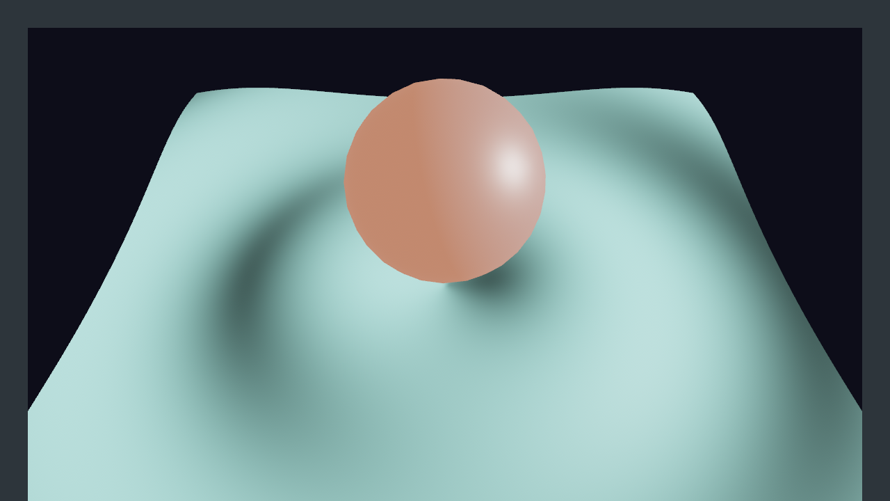 Rendered output of the Sculpt a living scene sample (dark theme)