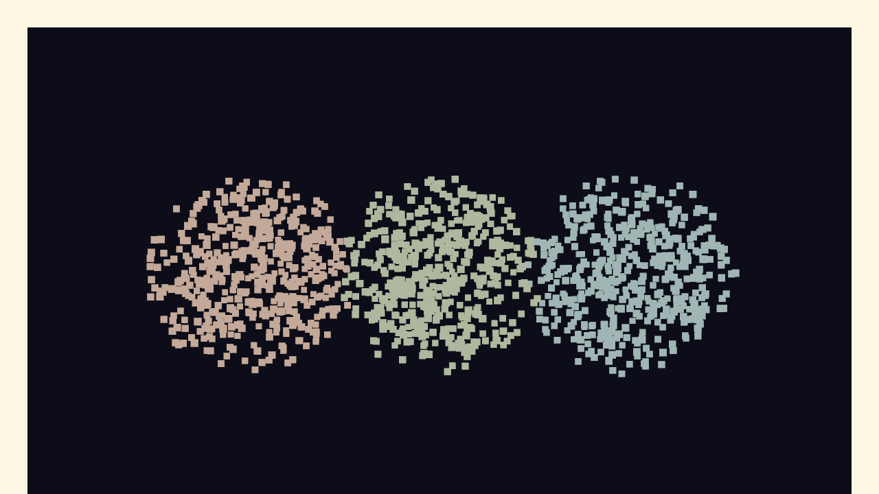 Rendered output of the Paint with particles sample (light theme)